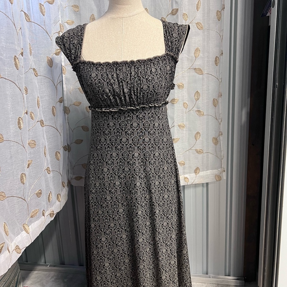 STUDIO Black Smocked Maxi Dress